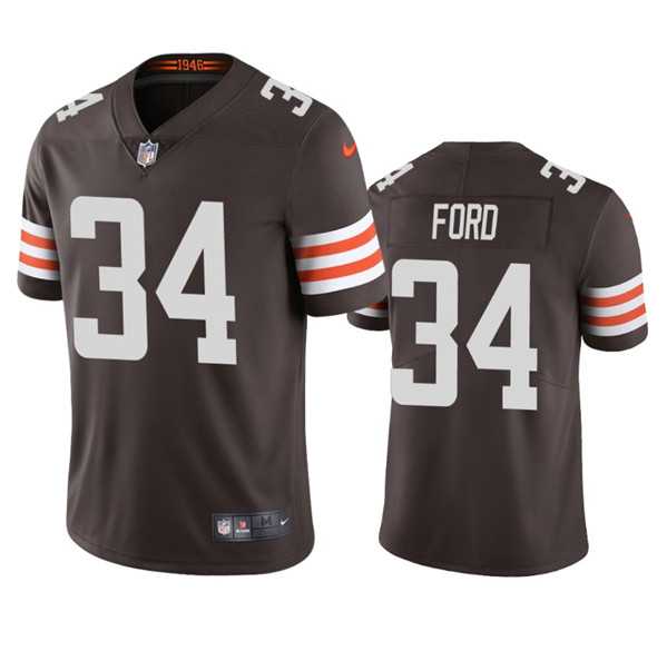 Men & Women & Youth Cleveland Browns #34 Jerome Ford Brown Vapor Limited Jersey
